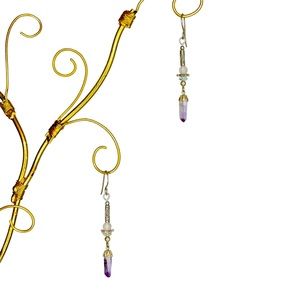 Amethyst Crystal Dangle Earrings